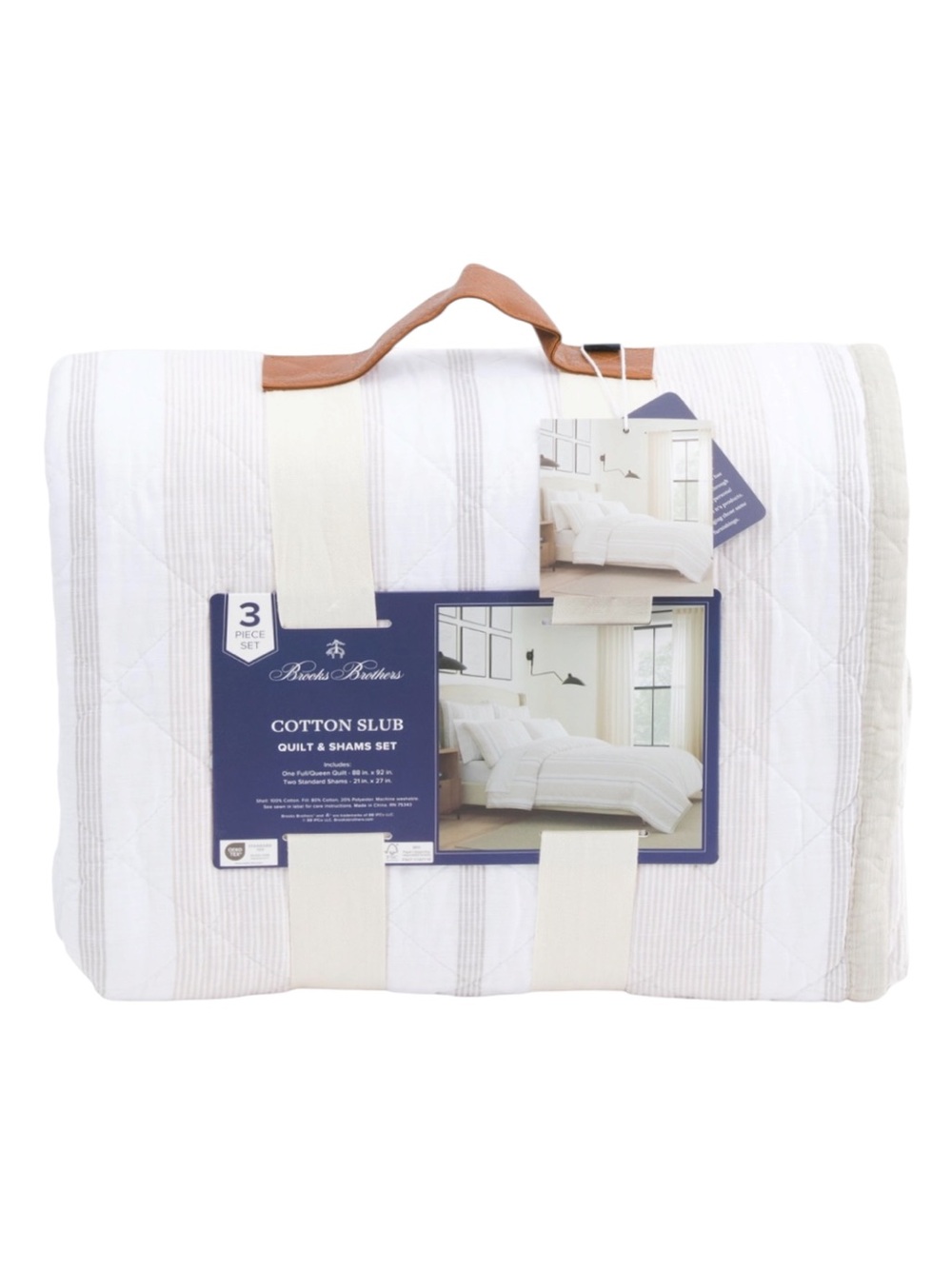 BROOKS BROTHERS Slub Stripe Quilt Set